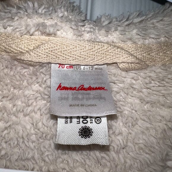 Hanna Andersson Cream Sherpa Full Zip Jacket Size 6-12 Months - Picture 2 of 4